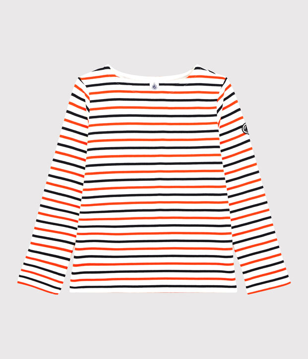 Women's Breton Cotton Top white/blue/orange