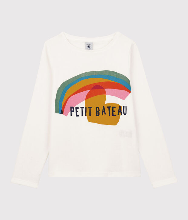 Girls' Long-Sleeved Cotton T-Shirt white