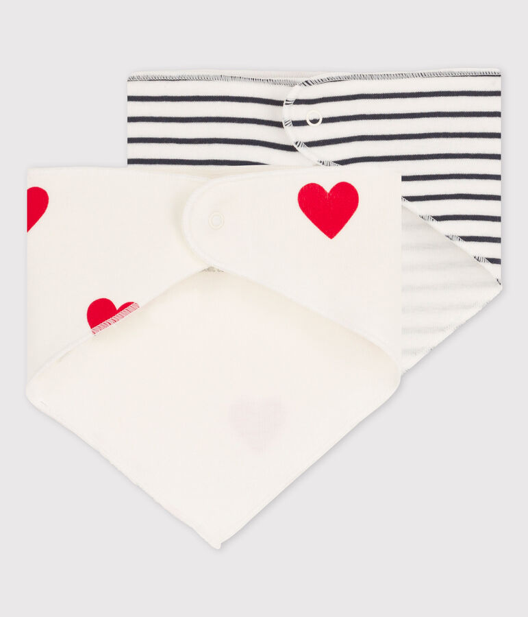 Babies' Heart Patterned Cotton Bandana Bibs - 2-Pack multicolor