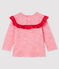 Baby girl's long-sleeved blouse POPPY pink/MARSHMALLOW white