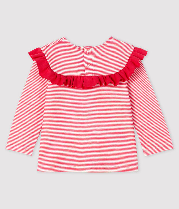 Baby girl's long-sleeved blouse pink/white