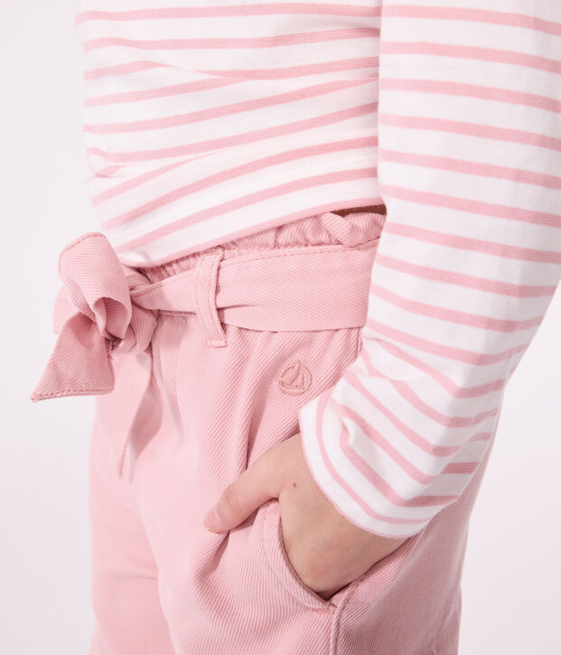 Children's cotton and Lyocell blend trousers. pink