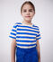 Children's short-sleeved stripy cotton T-shirt AVALANCHE white/MULTICO