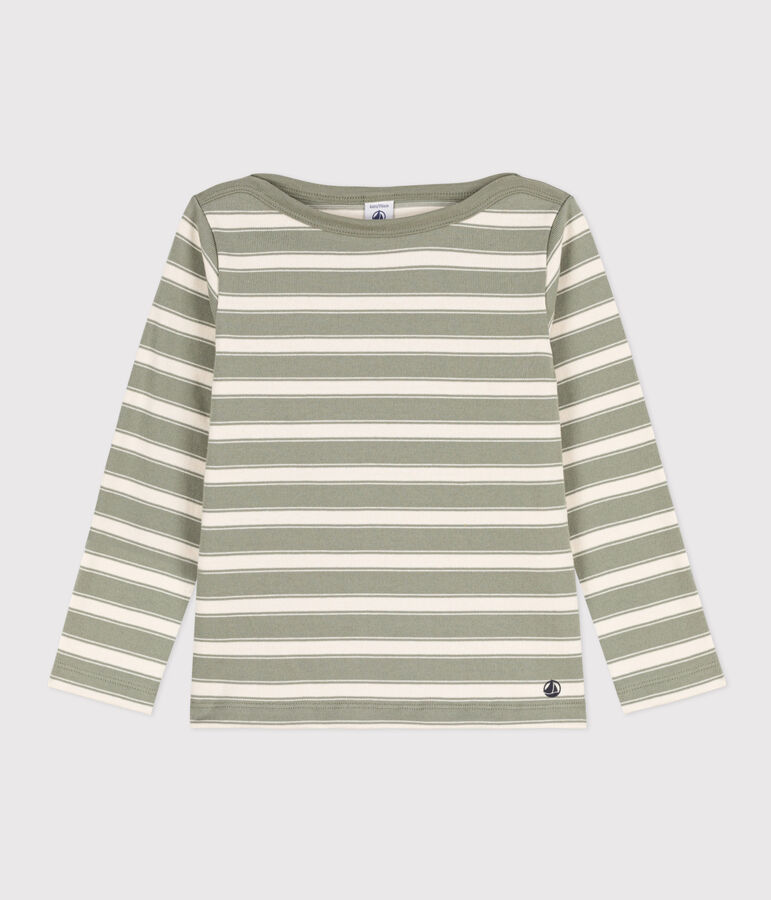 Children's Unisex Thick Cotton Breton Top green/ecru