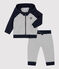 Babies' Fleece Tracksuit SMOKING blue/MARSHMALLOW white