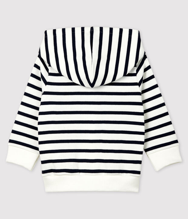 Baby Boys' Jersey Hoodie white/blue