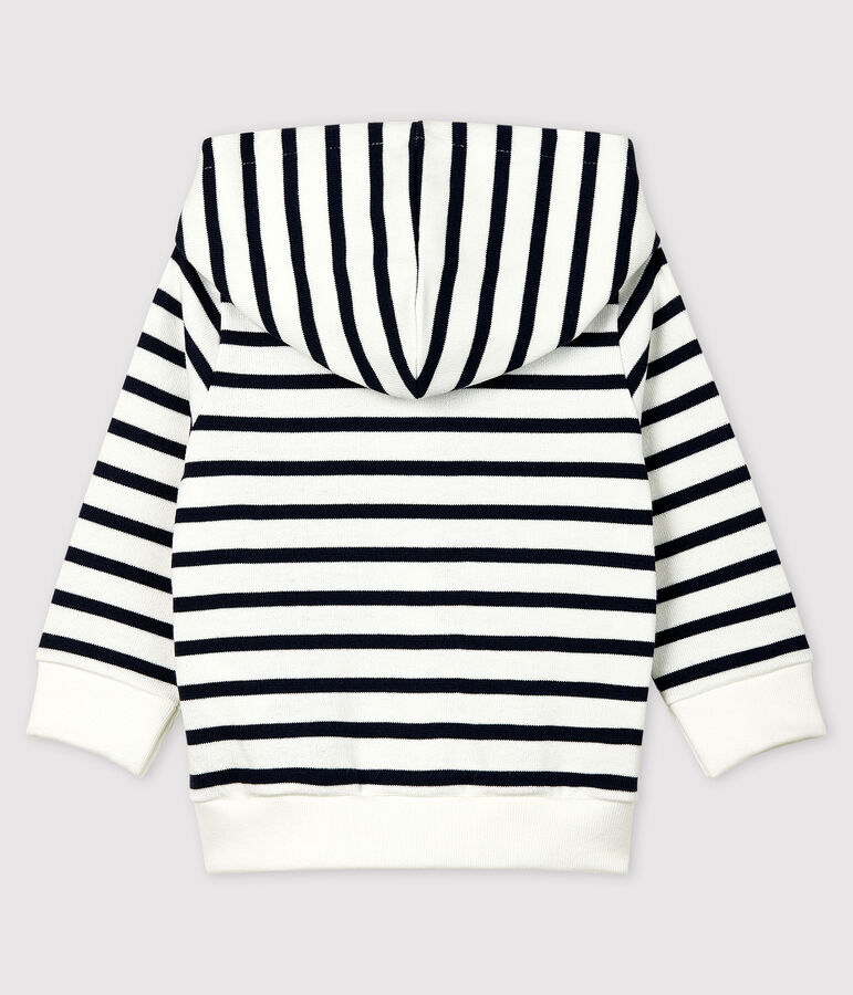 Baby Boys' Jersey Hoodie MARSHMALLOW white/SMOKING blue