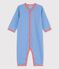Babies' Stripy Organic Cotton Footless Sleepsuit BRASIER blue/MARSHMALLOW grey