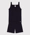 Girls' Plain Cotton and Tencel Short Pyjamas with Straps SMOKING blue