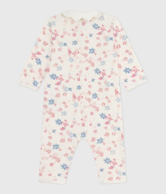 Babies' footless printed cotton pyjama suit MILK /MULTICO