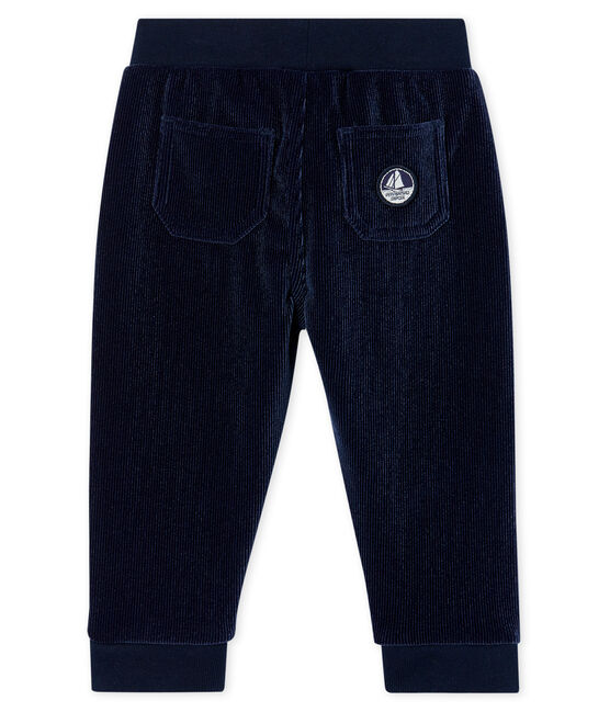 Baby Boys' Ribbed Velour Knit Trousers SMOKING blue