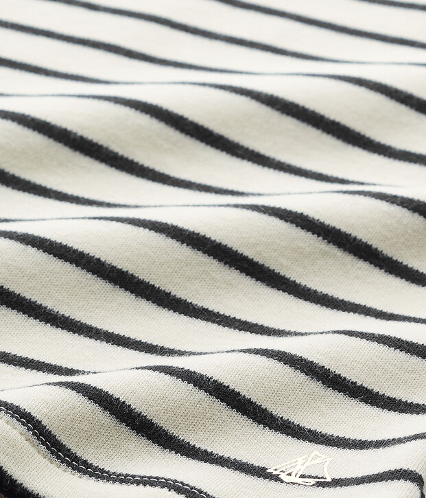 Sweat shirt fille ray&eacute; white/blue