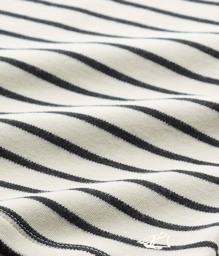 Sweat shirt fille ray&eacute; white/blue