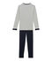 Boys' Velour Pyjamas SMOKING blue/COQUILLE beige