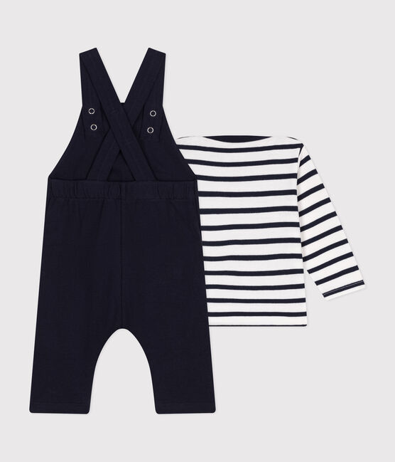 Babies' Thick Jersey Dungarees and Breton Top variante 1