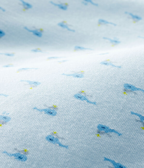 Babies' Rib Knit Sleeping Bag FRAICHEUR blue/MULTICO white