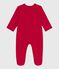 Babies' plain velour pyjama suit TERKUIT red