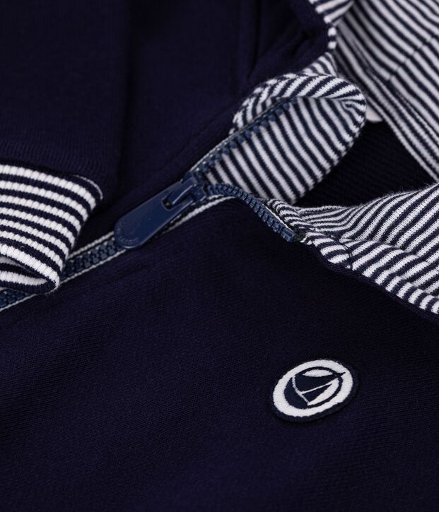 Babies' cotton hoodie with striped details SOIR