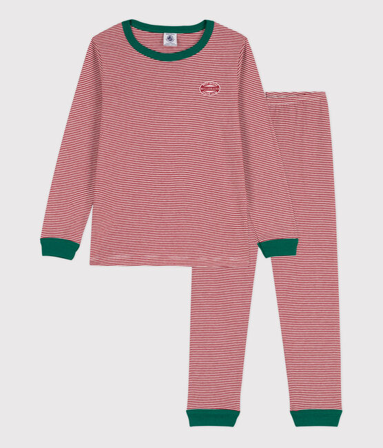 Children's Unisex Pinstriped Cotton Pyjamas STOP /MARSHMALLOW