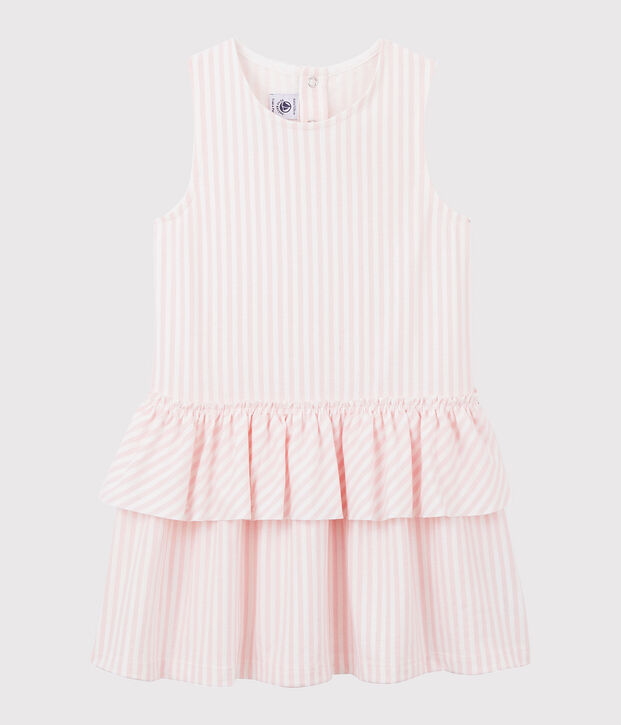Girls' Sleeveless Jersey Dress pink/white