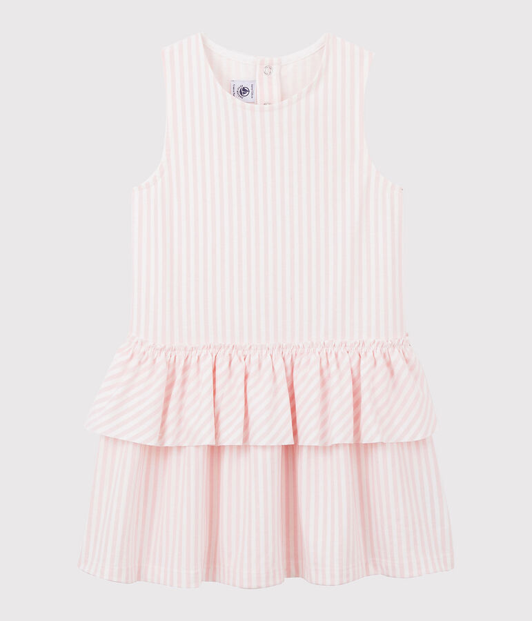 Girls' Sleeveless Jersey Dress pink/white
