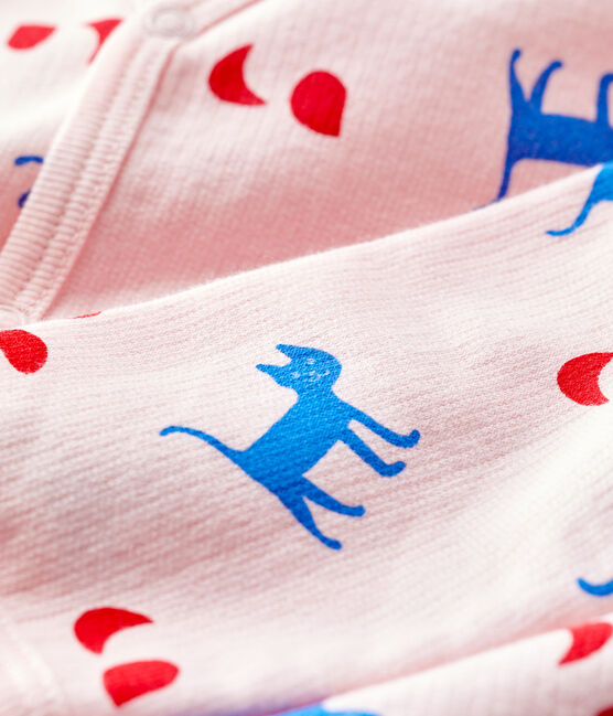 Babies' Decorative Print Fleece Sleepsuit MINOIS pink/MULTICO white