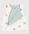 Babies' Reversible Heart Patterned Sleeveless Cotton Cardigan MARSHMALLOW white/MULTICO white