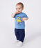 Babies' short-sleeved plain cotton T-shirt ALASKA blue