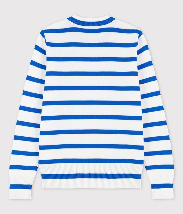 Women's Navy Cotton Jumper white/blue