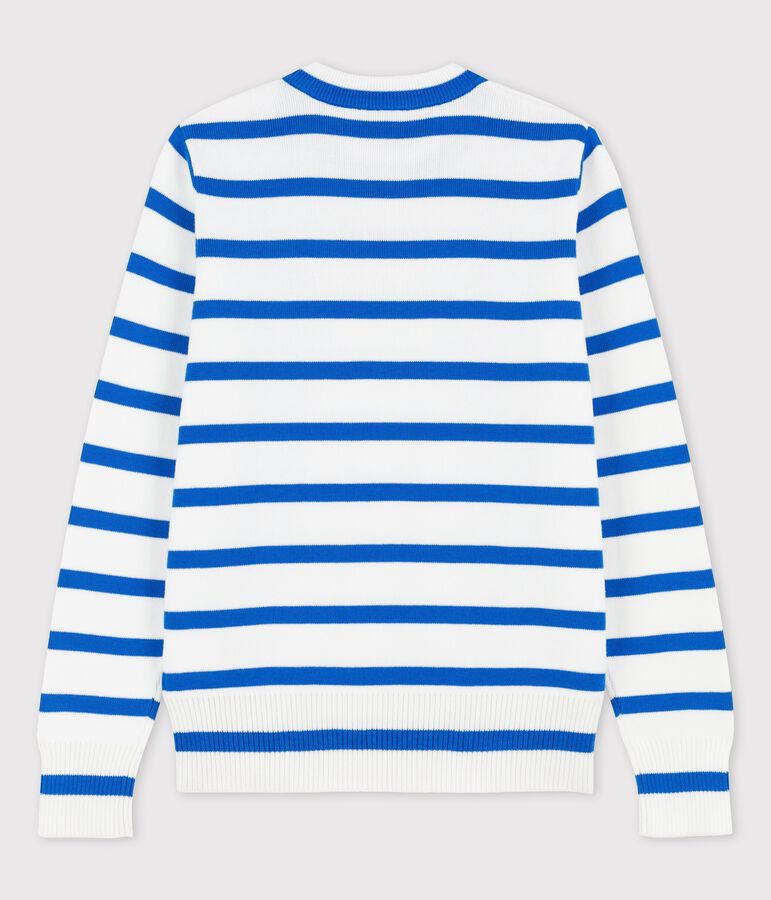 Women's Navy Cotton Jumper MARSHMALLOW white/DELFT blue