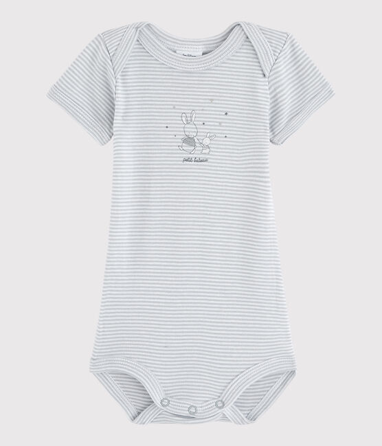 Unisex Babies' Short-Sleeved Bodysuit MISTIGRI grey/ECUME white