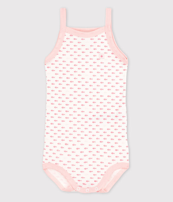 Baby Girls' Bodysuit with Straps ECUME white/MINOIS pink/MULTICO