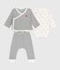 3-piece baby set with sailor top and boat print bodysuit