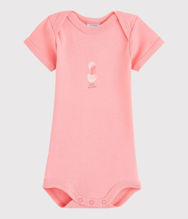 Baby Girls' Short-Sleeved Bodysuit pink