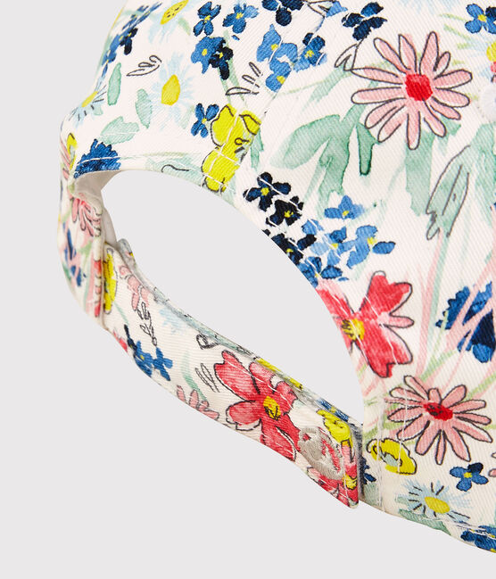 Girls' Flowery Print Cap MARSHMALLOW white/MULTICO white