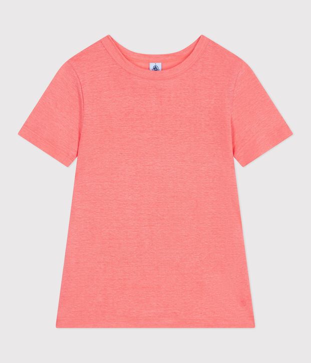 Women's plain short-sleeved linen T-shirt FLAMAND