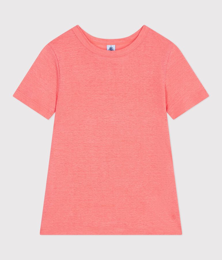 Women's short-sleeved plain cotton T-shirt pink