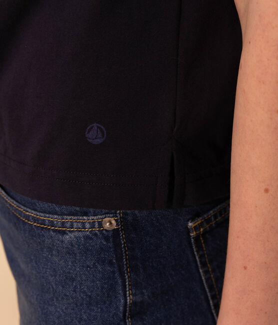 Women's Boxy Cotton T-Shirt SMOKING blue