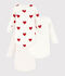 Babies' heart patterned long-sleeved cotton bodysuits - Pack of 3 multicolor