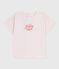 Babies' short-sleeved plain cotton T-shirt FLEUR pink