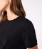 Women's Iconic plain short-sleeved rib knit T-shirt BLACK black