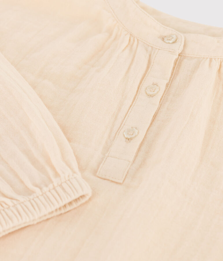 Girls' Cotton Gauze Blouse Ecru