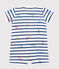 Babies' Paris-themed short cotton jumpsuit ECUME white/MULTICO white