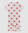 Girls' Heart Patterned Cotton Short Pyjamas MARSHMALLOW white/TERKUIT red