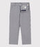 Boys' Stripy Cotton Trousers MEDIEVAL blue/MARSHMALLOW white