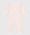 Babies' footless floral cotton pyjamas suit MARSHMALLOW /PANTY