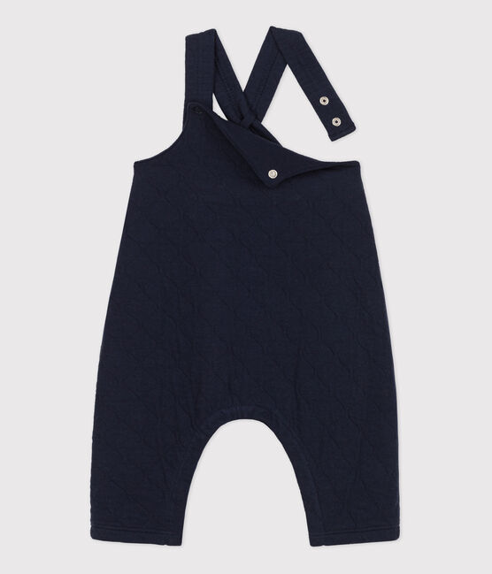 Babies' Quilted Cotton Dungarees SMOKING blue