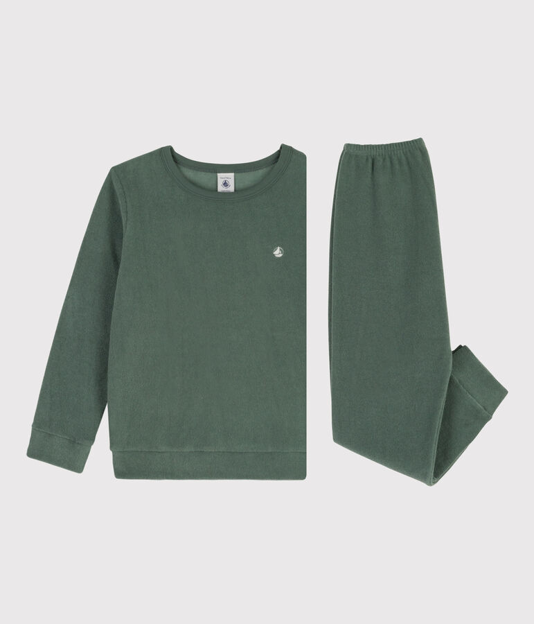 Children's Unisex Brushed Terry Pyjamas green