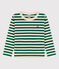 Boys' Long-Sleeved Cotton T-Shirt EVERGREEN /AVALANCHE
