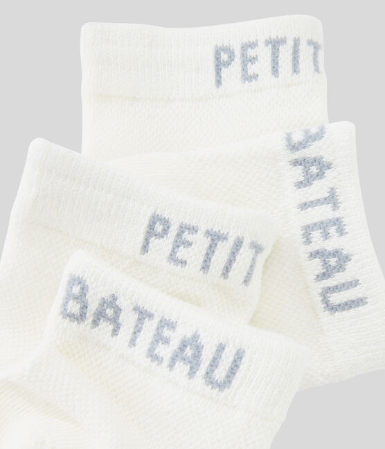Set of 2 pairs of socks for boys MARSHMALLOW white